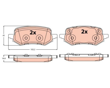 Brake pad set, disc brake GDB2367 TRW