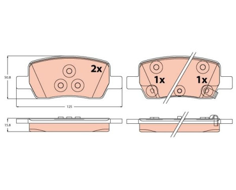 Brake pad set, disc brake GDB2368 TRW