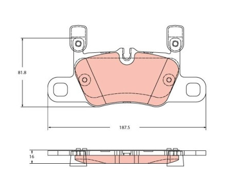 Brake pad set, disc brake GDB2369 TRW