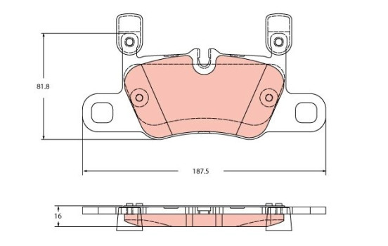 Brake pad set, disc brake GDB2369 TRW