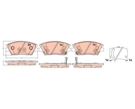 Brake pad set, disc brake GDB2371 TRW