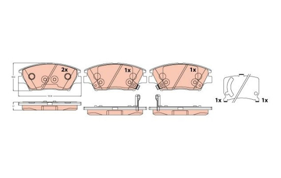 Brake pad set, disc brake GDB2371 TRW