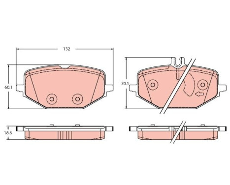 Brake pad set, disc brake GDB2372 TRW