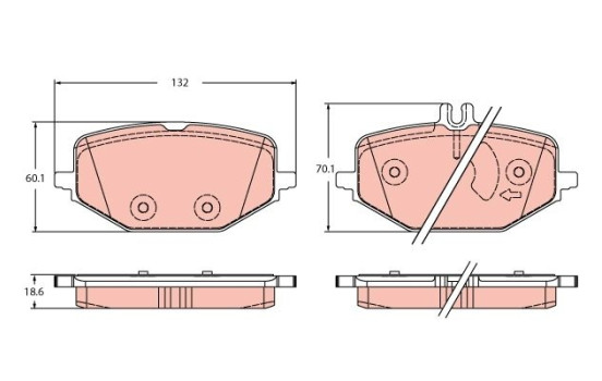 Brake pad set, disc brake GDB2372 TRW