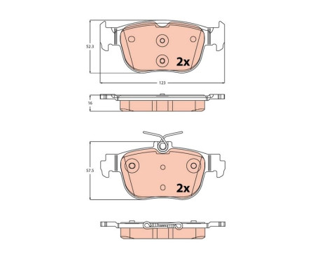 Brake pad set, disc brake GDB2373 TRW