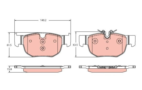 Brake pad set, disc brake GDB2374 TRW