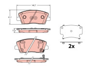 Brake pad set, disc brake GDB2375 TRW