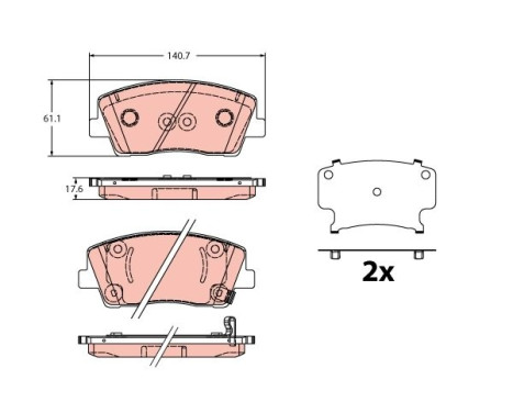 Brake pad set, disc brake GDB2375 TRW