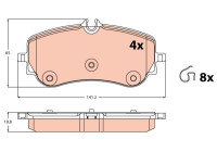 Brake pad set, disc brake GDB2379 TRW
