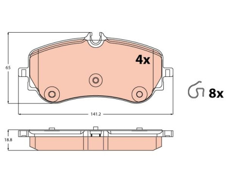 Brake pad set, disc brake GDB2379 TRW
