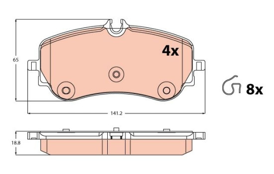 Brake pad set, disc brake GDB2379 TRW