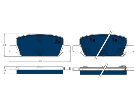 Brake pad set, disc brake GDB2380BTE TRW