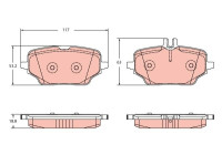 Brake pad set, disc brake GDB2381 TRW
