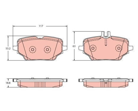 Brake pad set, disc brake GDB2381 TRW