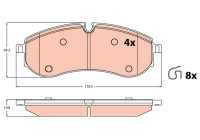 Brake pad set, disc brake GDB2382 TRW