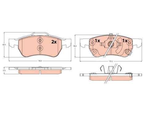 Brake pad set, disc brake GDB2383 TRW