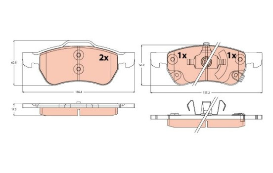 Brake pad set, disc brake GDB2383 TRW