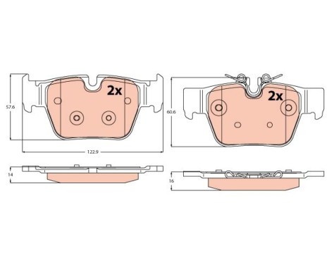 Brake pad set, disc brake GDB2384 TRW