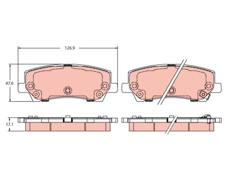 Brake pad set, disc brake GDB2388 TRW