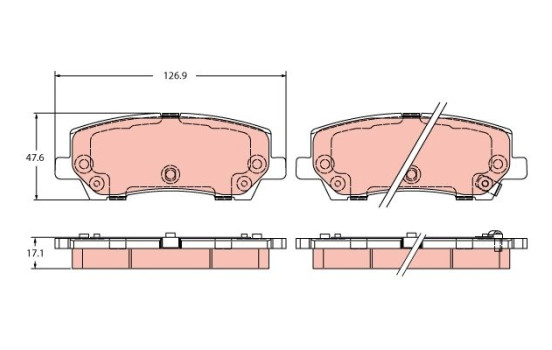 Brake pad set, disc brake GDB2388 TRW