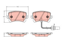 Brake pad set, disc brake GDB2389 TRW