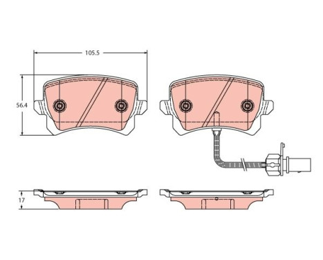 Brake pad set, disc brake GDB2389 TRW
