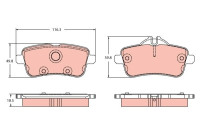 Brake pad set, disc brake GDB2391 TRW