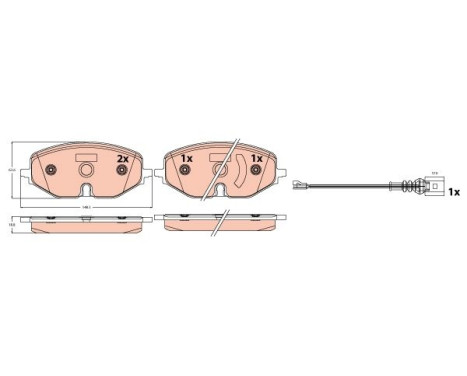 Brake pad set, disc brake GDB2392 TRW