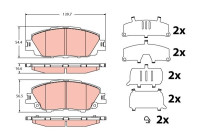 Brake pad set, disc brake GDB2394 TRW