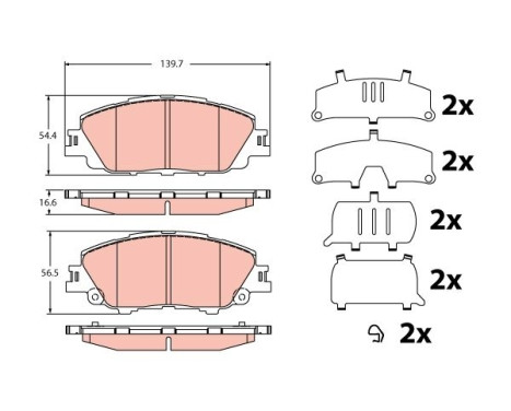 Brake pad set, disc brake GDB2394 TRW