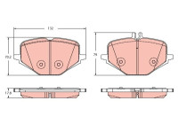 Brake pad set, disc brake GDB2395 TRW