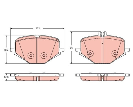 Brake pad set, disc brake GDB2395 TRW