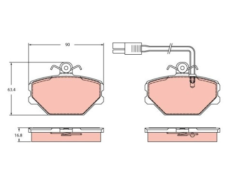 Brake pad set, disc brake GDB2396 TRW