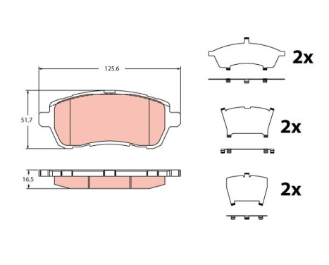 Brake pad set, disc brake GDB2404 TRW