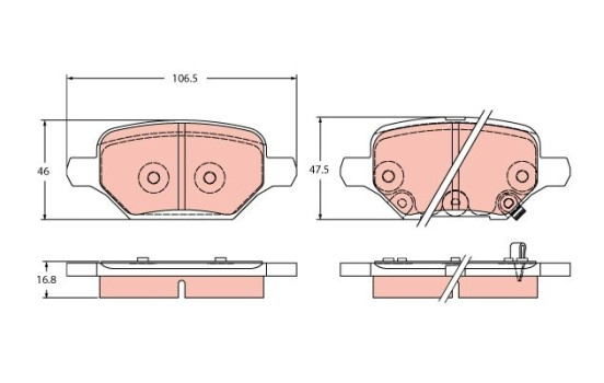 Brake pad set, disc brake GDB2406 TRW