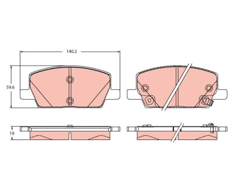 Brake pad set, disc brake GDB2407 TRW