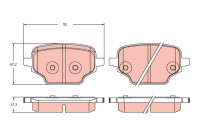 Brake pad set, disc brake GDB2410 TRW