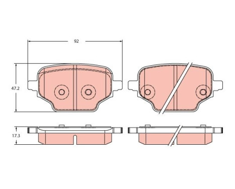 Brake pad set, disc brake GDB2410 TRW