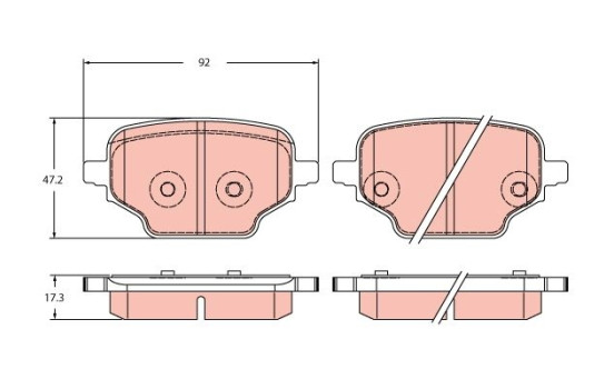 Brake pad set, disc brake GDB2410 TRW