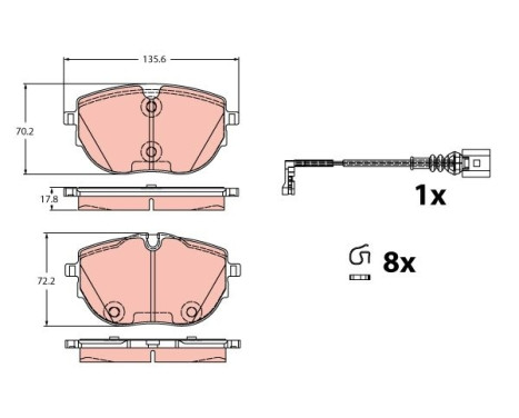 Brake pad set, disc brake GDB2412 TRW