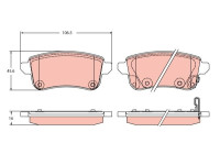 Brake pad set, disc brake GDB2413 TRW