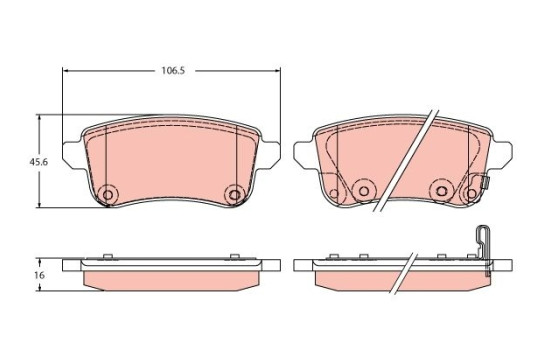 Brake pad set, disc brake GDB2413 TRW
