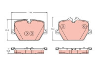 Brake pad set, disc brake GDB2419 TRW