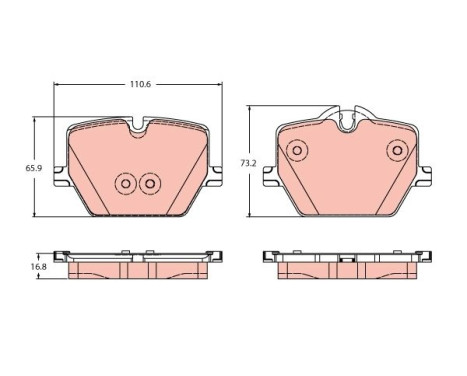Brake pad set, disc brake GDB2419 TRW