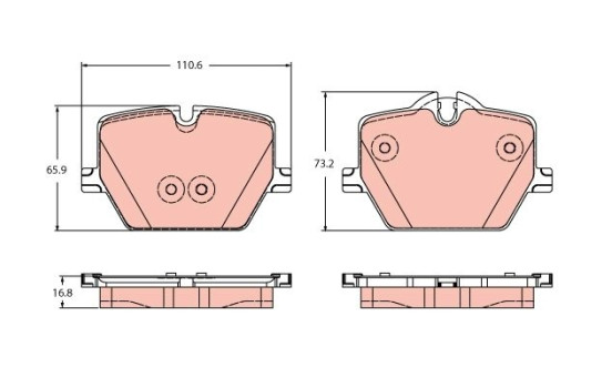 Brake pad set, disc brake GDB2419 TRW