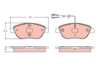 Brake pad set, disc brake GDB2421 TRW