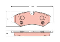 Brake pad set, disc brake GDB2422 TRW