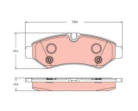 Brake pad set, disc brake GDB2422 TRW