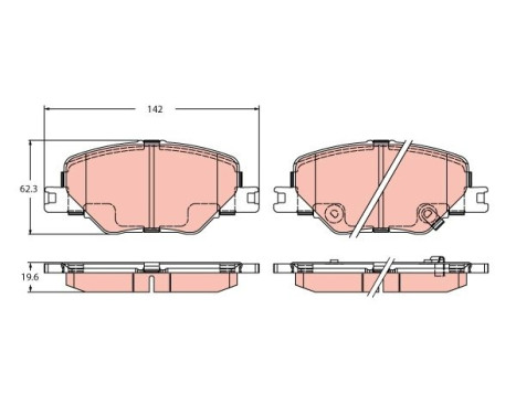 Brake pad set, disc brake GDB2424 TRW