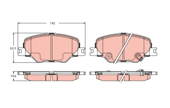 Brake pad set, disc brake GDB2424 TRW